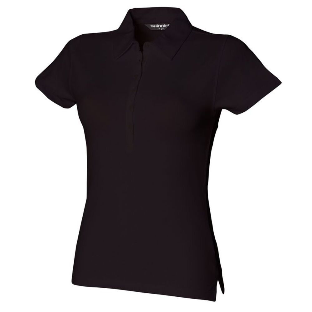 Skinni Fit Women's Stretch Polo Shirt / Black